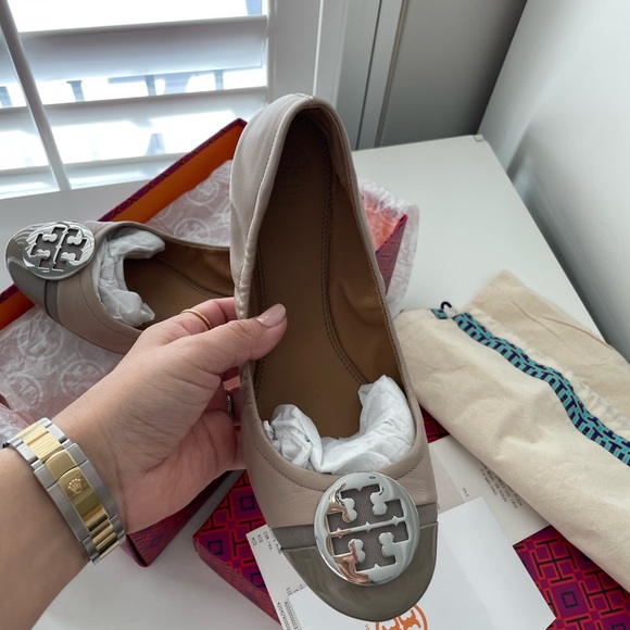 ❌SOLD❌ Tory Burch Minnie Cap-toe ballet flat size 38.5 - Picture 3 of 12